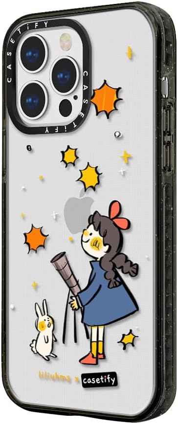 CASETiFY Funda Impact para iPhone 13 Pro Max protección contra caídas de 6.6 pies – Noche estrellada por liliuhms – Negro transparente