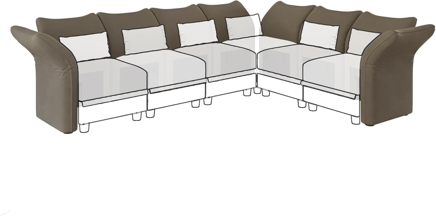 LLappuil Par modular de sofá modular con respaldo y reposabrazos laterales para sofá modular convertible, sofá modular y reposabrazos lateral,