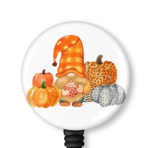 Cute Fall Gnome with Pumpkins Badge Reel Nurse Medical ID Holder Retractable Badge Holder 1.5 Inch Button (Black, Belt Clip) (White, Alligator Clip) Cute Fall Gnome with Pumpkins Badge Reel Nurse Medical ID Holder Retractable Badge Holder 1.5 Inch Button (Black, Belt Clip) (White, Alligator Clip)