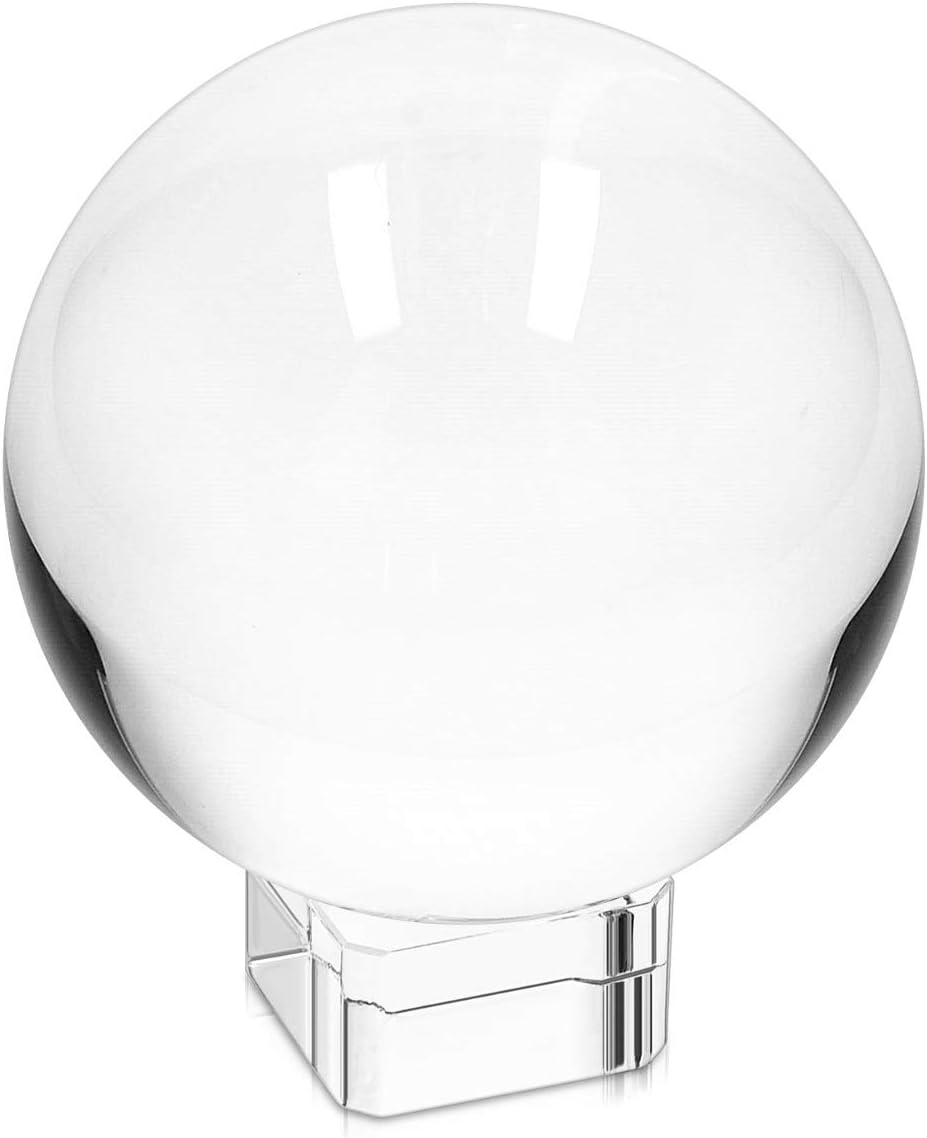 Navaris Bola de cristal transparente, globo K9 transparente de 3.937 in para adivinación de meditación, accesorio de esfera de fotos para decoración
