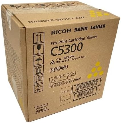 Cartucho de tóner amarillo original Ricoh 828598 para uso en impresoras The Ricoh, Savin, Lanier Pro C5300sPro C5310s, rendimiento de 26,000 páginas