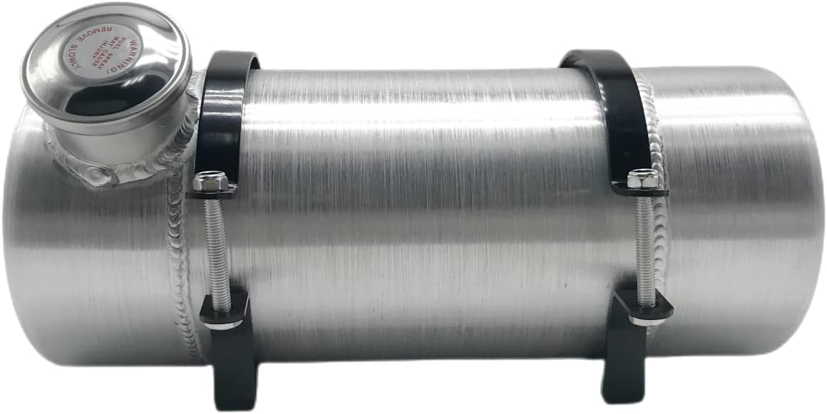 JSD AUTO PARTS Tanque de combustible de 1 58 galones, 6 x 15 pulgadas, 14 NPT, llenado de extremo de salida de aluminio, tanque de gasolina para