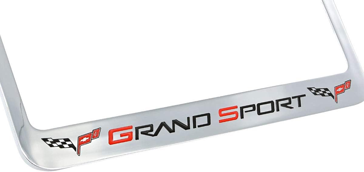 License Frame Inc. Chevrolet Corvette C6 Grand Sport – Marco de matrícula metálico (cromado y ancho)