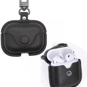 AirPods 3 Funda de cuero para Apple AirPods de 3 generación de moda, funda negra con cierre a presión, funda de carga (negro) AirPods 3 Funda de cuero para Apple AirPods de 3 generación de moda, funda negra con cierre a presión, funda de carga (negro)