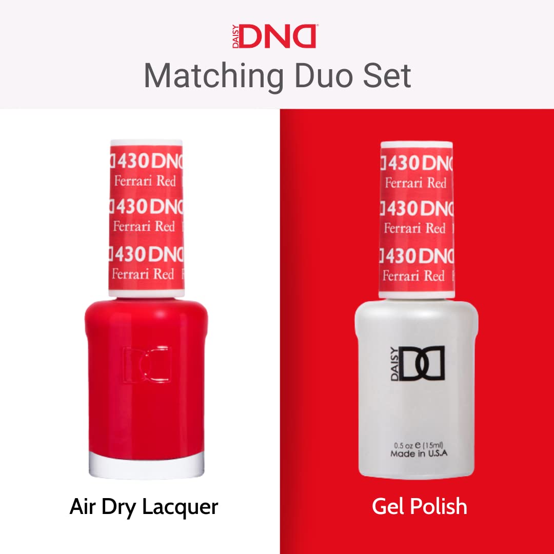 DND – Juego de esmaltes de gel, 1 esmalte de gel rojo y esmalte de uñas rojo, 0.5 onzas