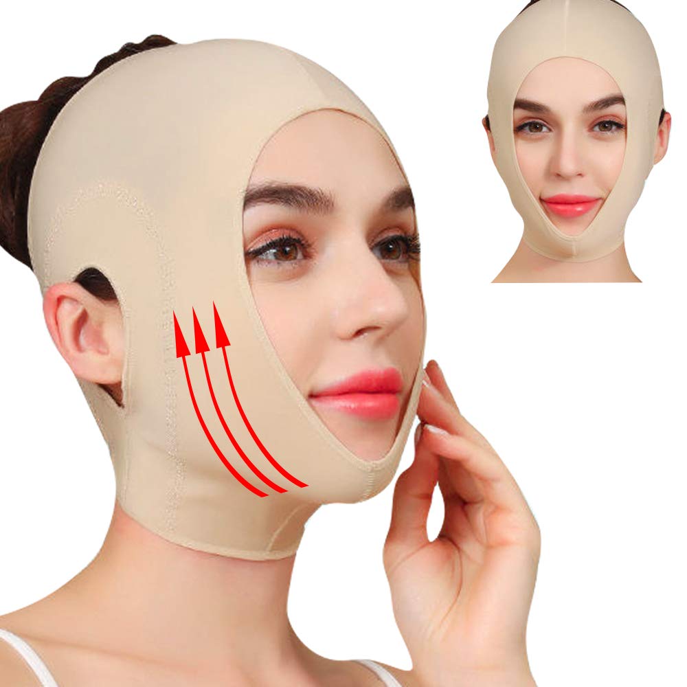 Correa de adelgazamiento de barbilla reutilizable, cinta de elevación facial, máscara facial de elevación de línea V, reductor de barbilla doble,