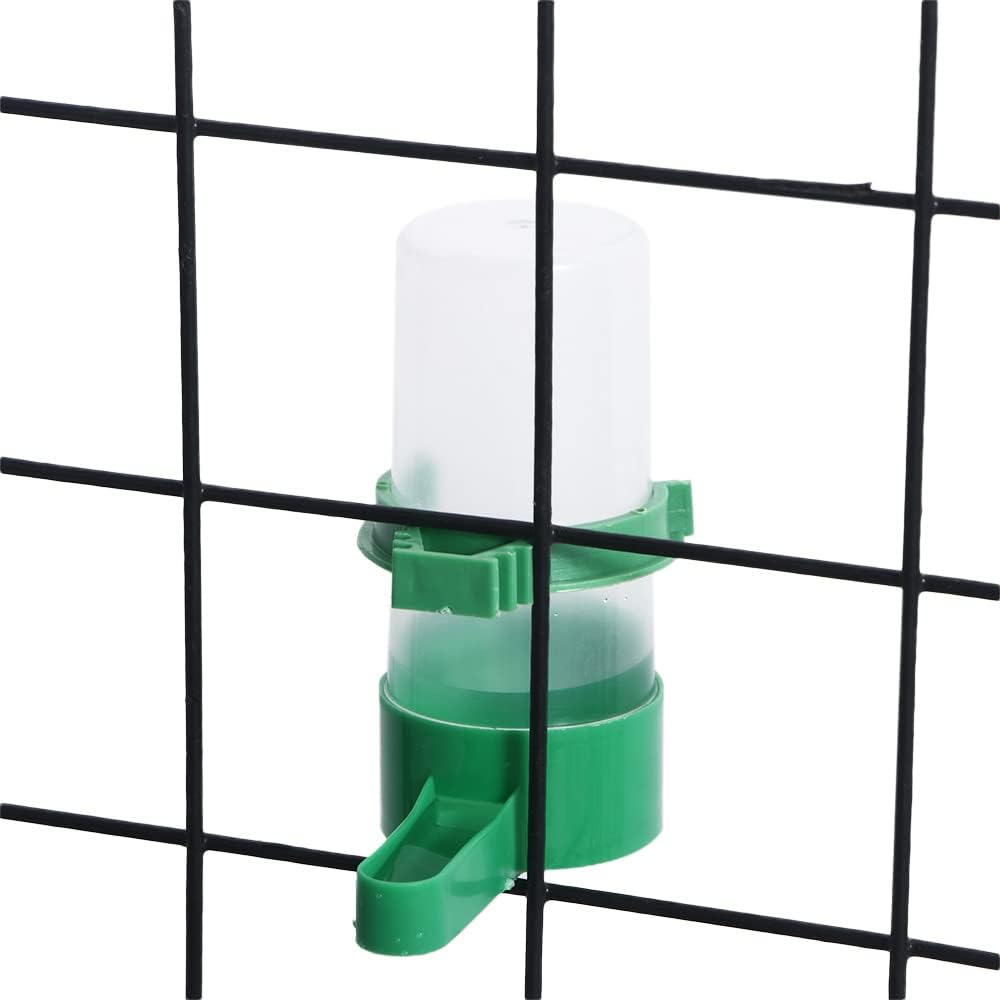 1 bebedor de agua para pájaros, comedero de plástico para pájaros, dispensador automático de alimentos para loros Budgie (M-bebedor)