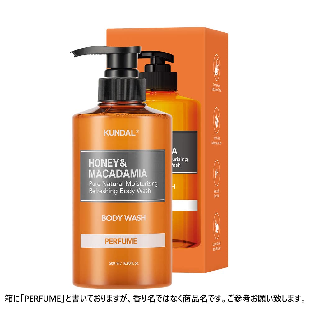 Kundal Cherry Blossom Honey & MACADAMIA Gel de baño hidratante natural – 16.9 onzas líquidas (16.9 fl oz)