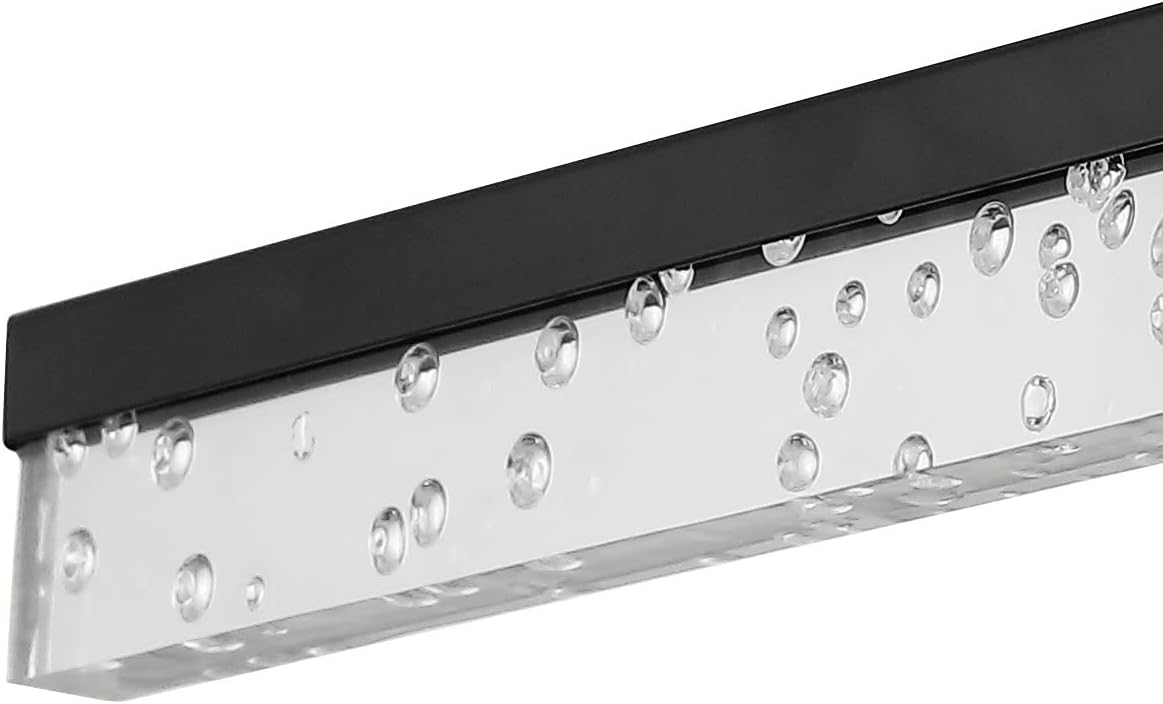 Eyely EYL7128A Paulina – Luz LED integrada de acrílico de 22 pulgadas para entrada, vestíbulo, baño, pasillo, dormitorio, color negro y transparente