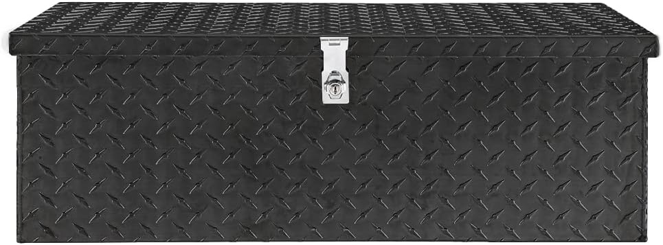 TUFFIOM Caja de herramientas de aluminio para camión de 30 pulgadas, caja de herramientas de almacenamiento con llave y 2 llaves, rectangular, color