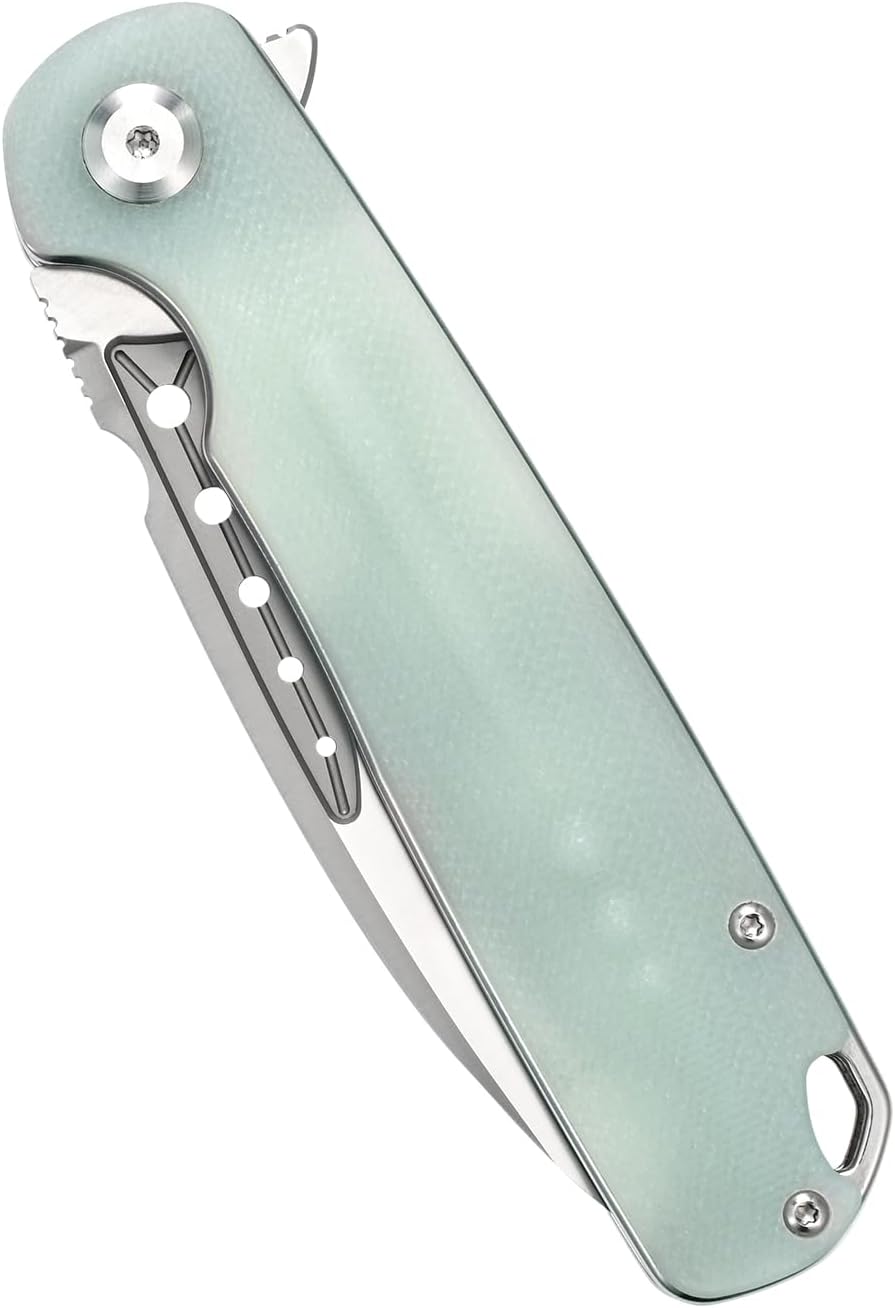 Sitivien ST131 – Cuchillo plegable, hoja D2 G10, cuchillo de herramientas EDC con bloqueo de forro para acampar al aire libre, senderismo, pesca
