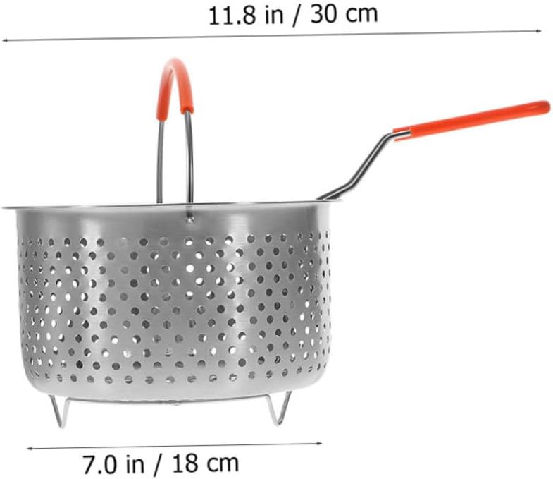 Cesta de fritura de acero inoxidable colador de alimentos fritos colador de fideos con asa cesta de espagueti cesta de metal freír contenedores de