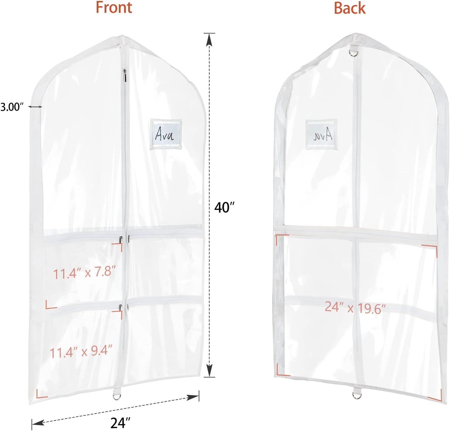Univivi – Juego de 3 bolsas para prendas de 60 pulgadas portatrajes para almacenamiento y viajes, con protector antipolillas, ligero y resistente,