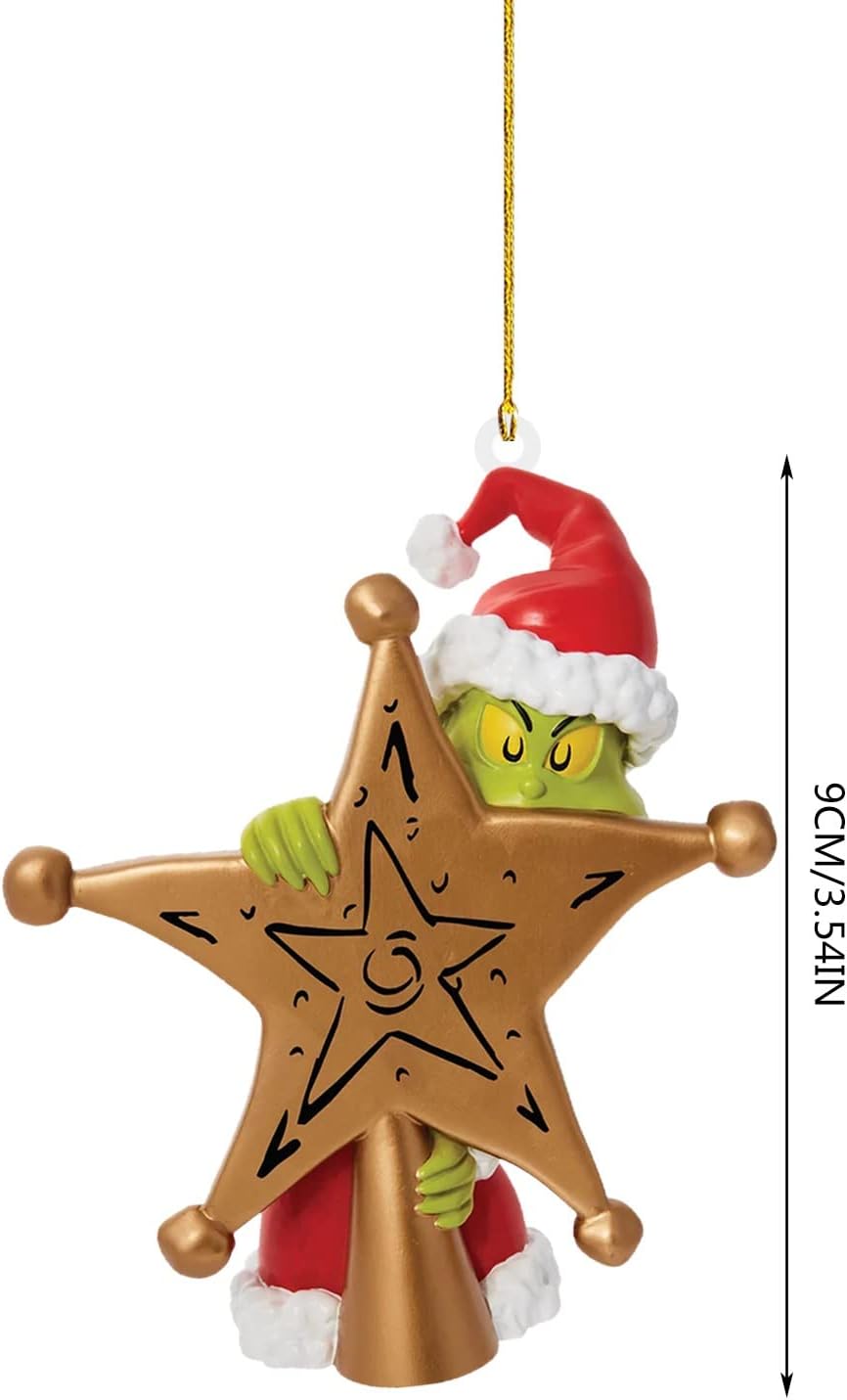 Adorno colgante de acrílico de invernadero de Navidad, árbol de Navidad, colgante de dibujos animados para el hogar, mochila retrovisora del
