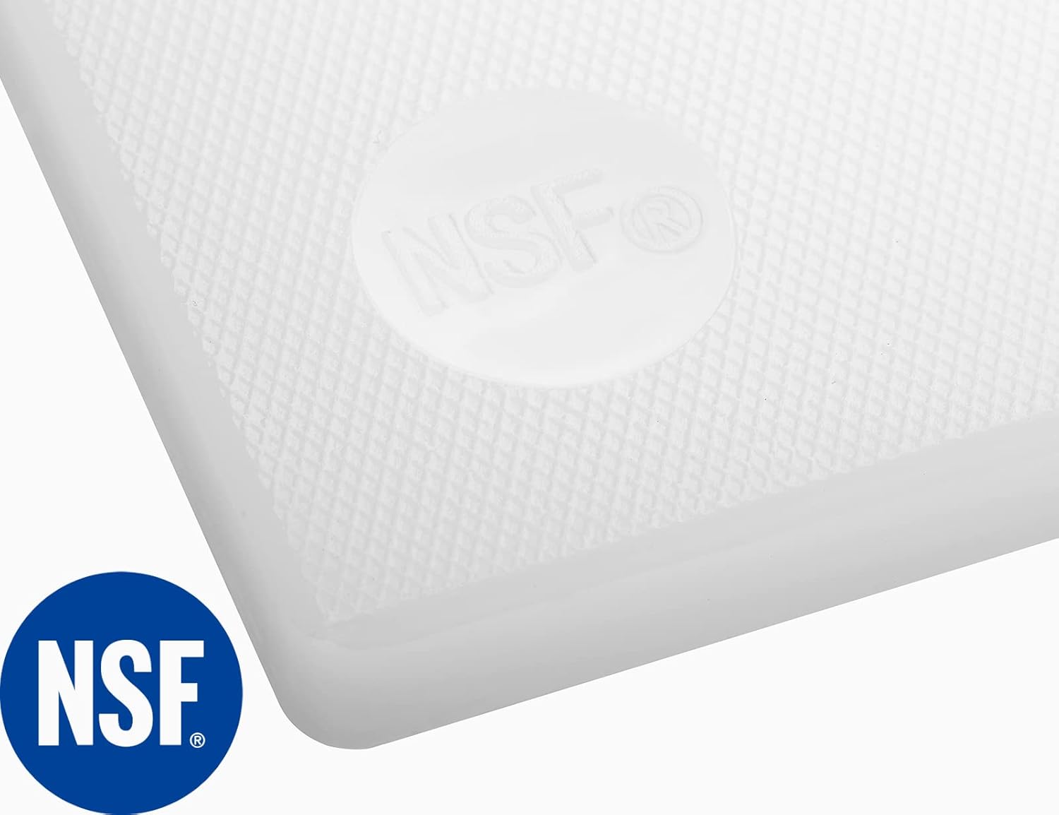 CURTA Tablas de cortar para cocina, 24 x 18 x 0.5 pulgadas, de plástico codificado por color blanco, superficie antideslizante, apta para