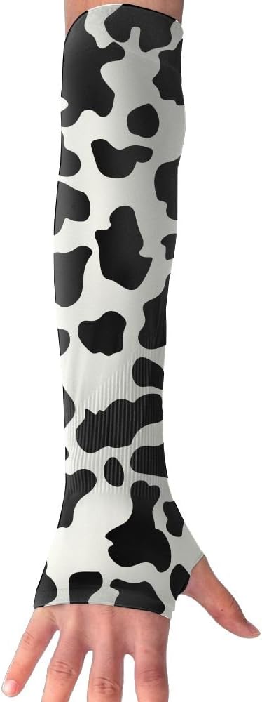 Mangas de brazo de enfriamiento con estampado de vaca, protección UV, manos, manga larga, guante