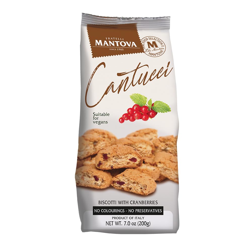 Mantova Cantucci – Juego variado, 7 onzas (paquete de 3), producto de Italia, tradicional biscotti crujiente dos veces horneado con almendras,