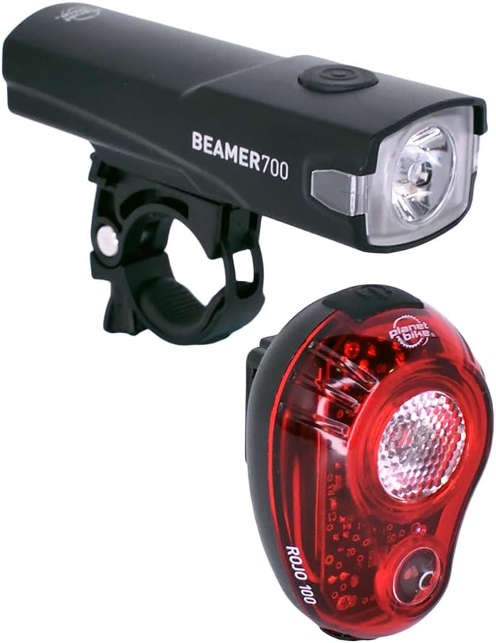 Planet Bike Juego de luces para bicicleta Beamer 700 y Rojo 100