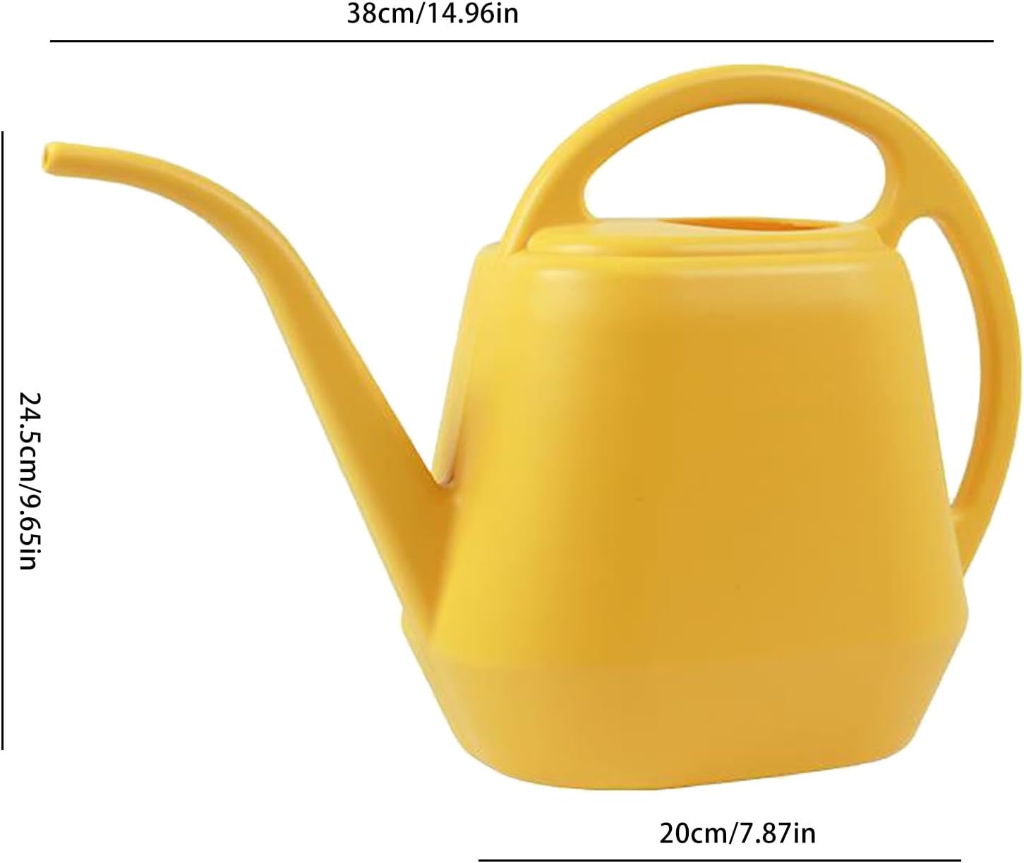 Regadera de plástico con mango cómodo, latas de riego de jardín de 1 galón, regadera de boquilla larga para plantas de riego en interiores y