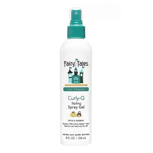 Fairy Tales Curly Q Kids Styling Spray Gel  Gel en aerosol diario para todo tipo de rizos, incluyendo cabello multicultural, sin parabenos, sin Fairy Tales Curly Q Kids Styling Spray Gel  Gel en aerosol diario para todo tipo de rizos, incluyendo cabello multicultural, sin parabenos, sin