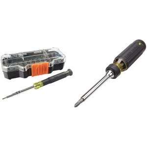 Klein Tools Juego de destornilladores de precisión con estuche + destornillador de trinquete, kit de herramientas de reparación todo en uno para Klein Tools Juego de destornilladores de precisión con estuche + destornillador de trinquete, kit de herramientas de reparación todo en uno para