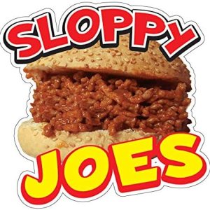 SignMission Sloppy Joes – Calcomanía de 12 pulgadas para camión de alimentos, tamaño SignMission Sloppy Joes – Calcomanía de 12 pulgadas para camión de alimentos, tamaño