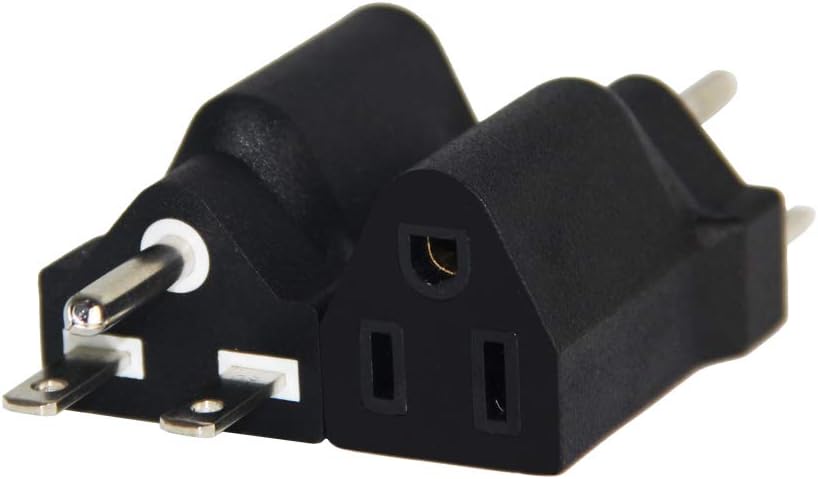 Adaptador de enchufe de EE. UU. 6-15P a 5-15R, convertidor eléctrico, 3 puntas, 110 V  120 V a 220 V  240 V, 15 A, negro, 4 unidades