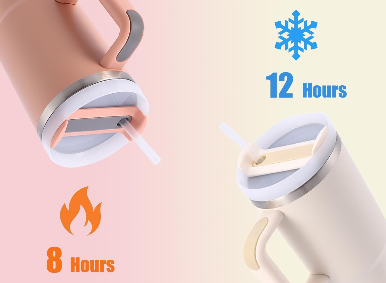 Quencher FlowState – Vaso de 30 onzas con asa y pajilla, vasos aislados con tapa y pajilla, botella de agua de acero inoxidable de 30 onzas, para