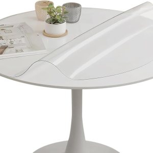 Eralove Manteles redondos de PVC transparente impermeable Protector de mesa redonda Anti-caliente Estera de mesa Espesor 0.059 in0.079 in Manteles Eralove Manteles redondos de PVC transparente impermeable Protector de mesa redonda Anti-caliente Estera de mesa Espesor 0.059 in0.079 in Manteles