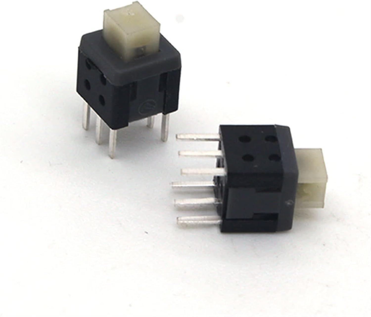 Rocker Switch 10pcs Small Micro self Locking Switch 5.8 * 5.8mm wit 6 feet with Lock Touch Switch Button Switch Flat Head White Head Switch