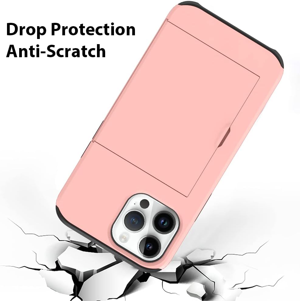 ZIYE Funda para iPhone 13 Pro Max con tarjetero, para iPhone 13 Pro Max, funda tipo cartera antiarañazos, doble capa, bolsillo oculto, a prueba de