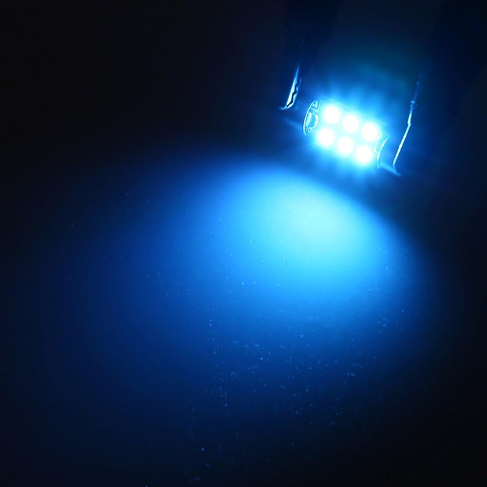 1797 Bombilla LED de 1.417 in C5W 6411 6418 DE3425, luz de cúpula azul hielo 8000K 3030 SMD para coches, mapa, matrícula, cajuela, luces interiores,
