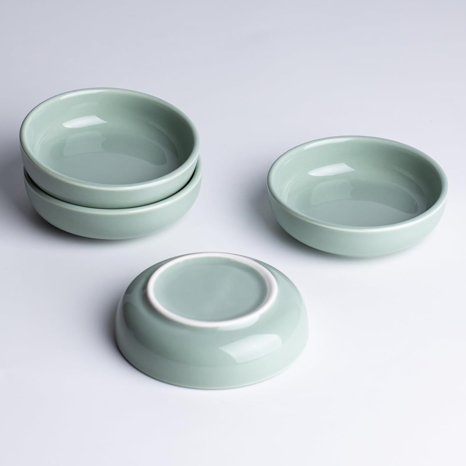 Juego de 6 cuencos de cerámica para salsa de soja, cuencos de inmersión de 3 onzas, cuencos pequeños para pellizcar, tazas de salsa, cuencos