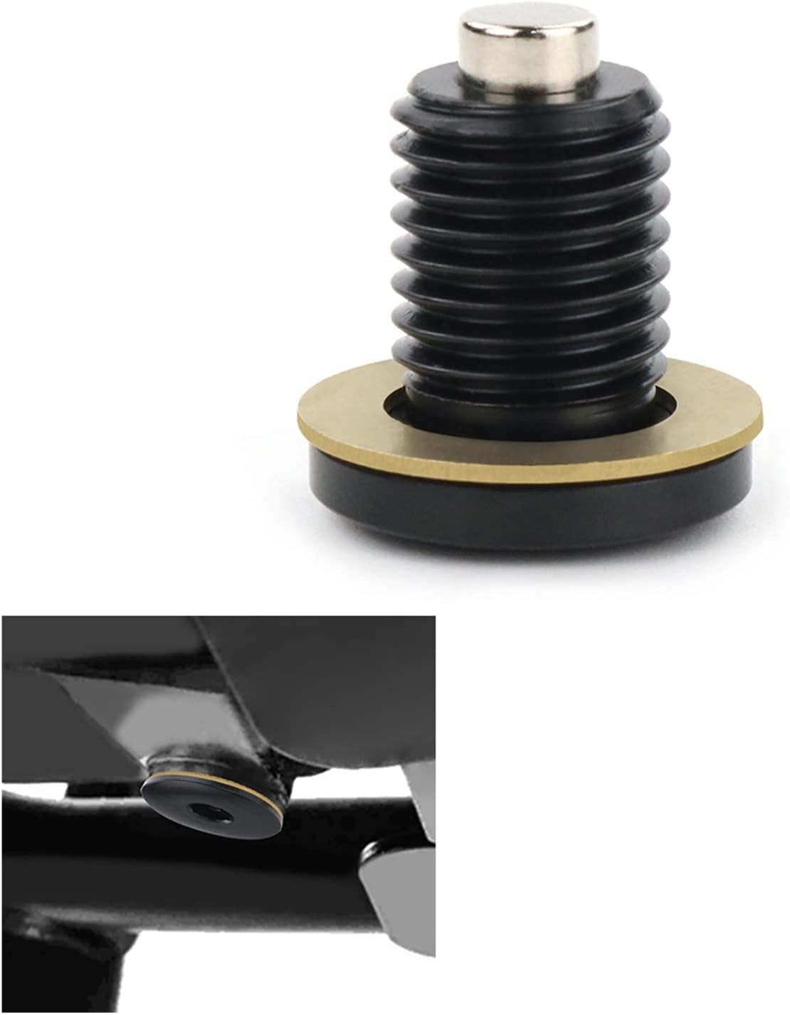 LCCDZ Tornillo magnético de drenaje de aceite M12 x 1.5 compatible con Kawasaki KLR650 Ninja 300 400 Versys 650 1000 Versys-X 300 Z650 Ninja ZX-10R