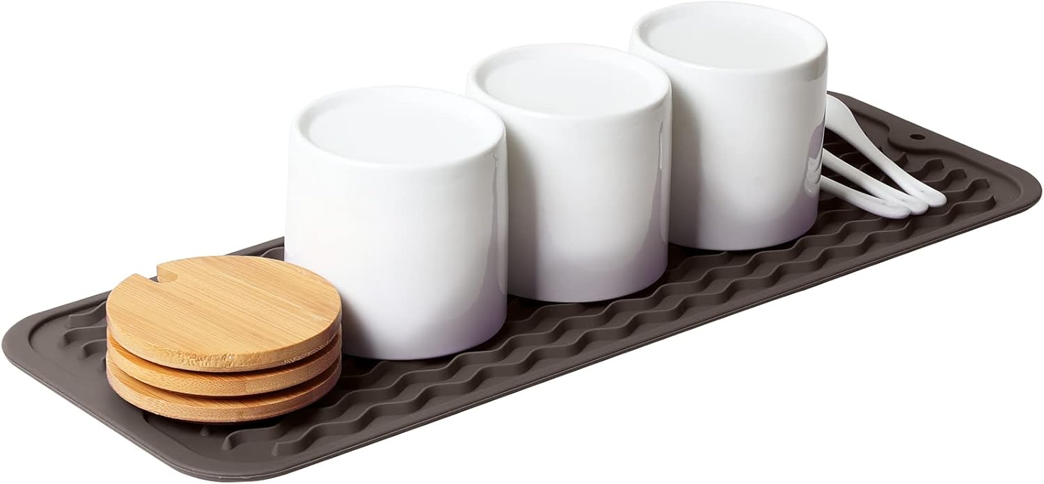 ZLR Tapete de silicona para secar platos para encimera de cocina, tapete ecológico de secado rápido, fácil de limpiar, tapete de secado multiuso,