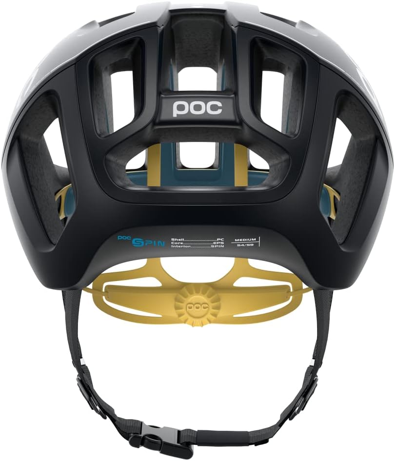 POC, Ventral Spin, casco de ciclismo, grande, uranio negroamarillo azufre mate