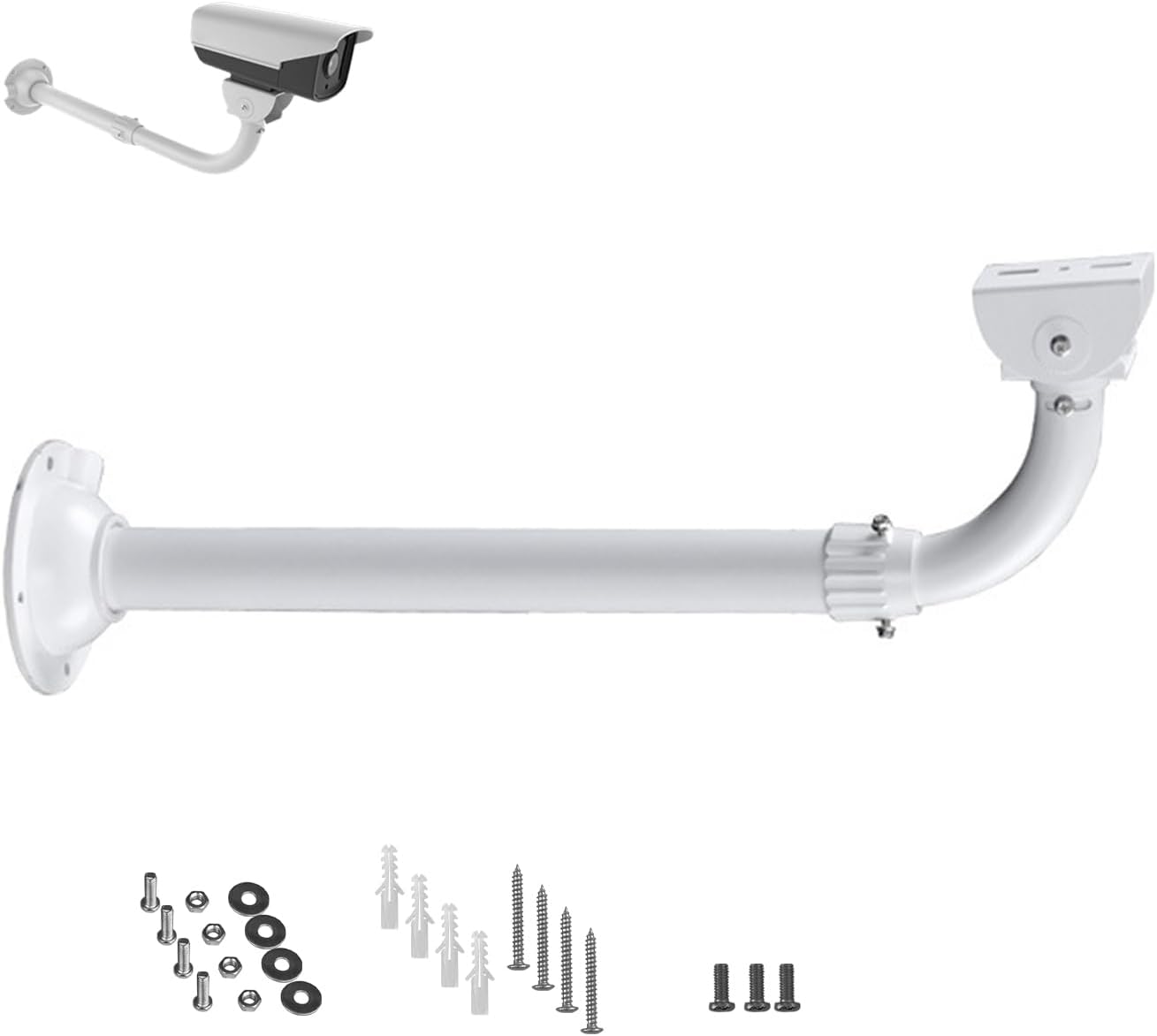 WiTi Soporte de montaje extensible sólido en J para cámaras de vigilancia de seguridad, soporte de montaje ajustable de pared y techo de 40CM-60CM