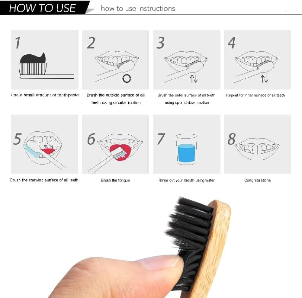 Cepillos de dientes de madera para niños, cerdas suaves a base de carbón, cepillos de dientes naturales, cerdas coloridas, asas para niños y niñas,