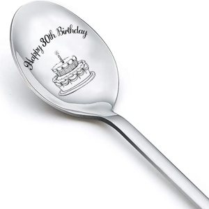 Cuchara de regalo de cumpleaños número 30 para mujeres y hombres, cucharas de feliz cumpleaños de 30 años, regalos para él, regalo de cumpleaños Cuchara de regalo de cumpleaños número 30 para mujeres y hombres, cucharas de feliz cumpleaños de 30 años, regalos para él, regalo de cumpleaños