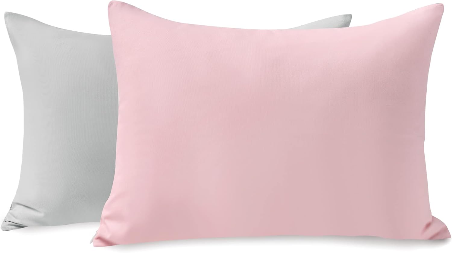 TILLYOU Paquete de 2 fundas de almohada para niños pequeños con cremallera, de microfibra suave y sedosa de 13 x 18 pulgadas, fundas de almohada de