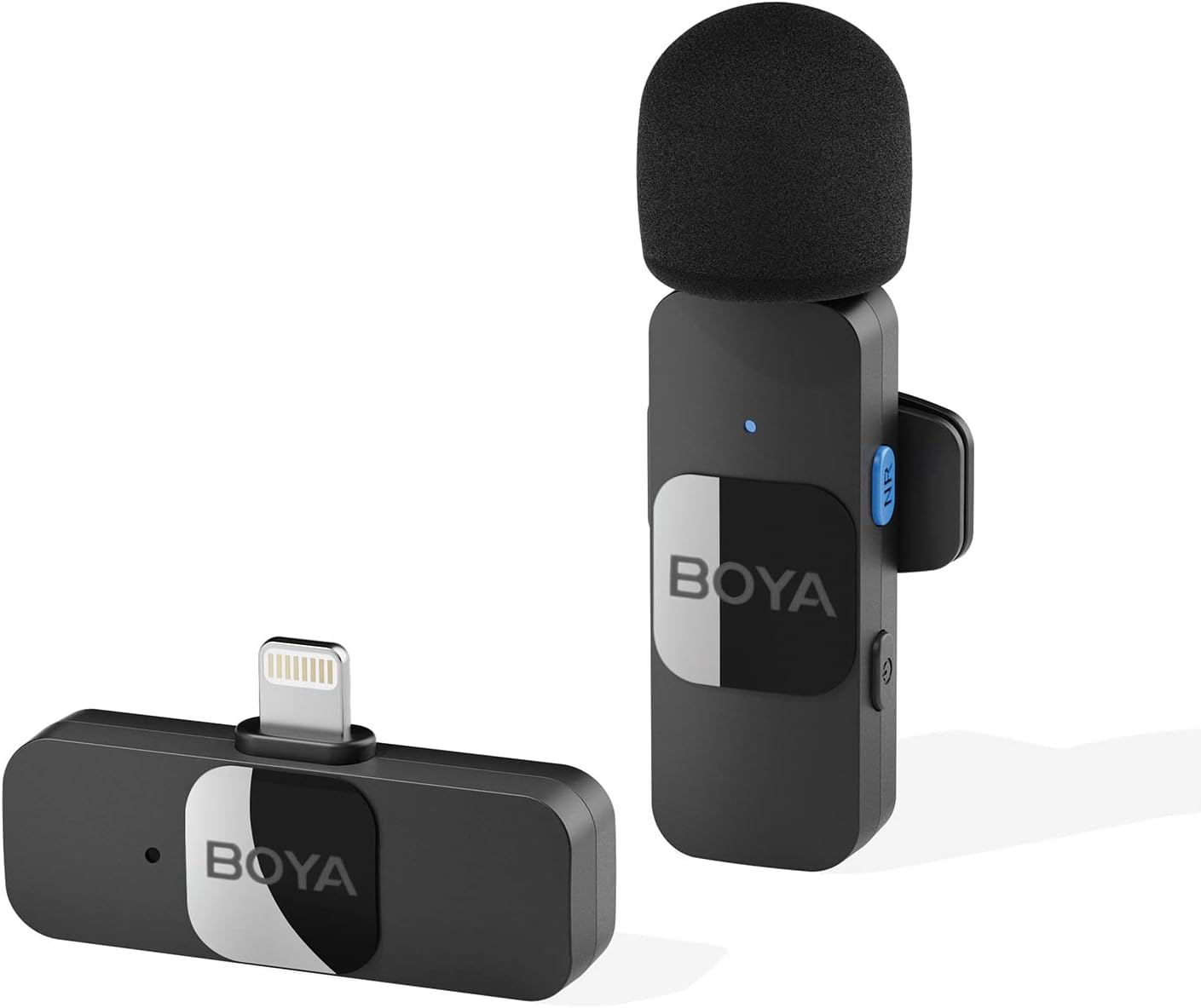 BOYA Micrófono Lavalier inalámbrico para iPhone iPad Teléfono Omnidireccional Externa Mini Solapa Micrófono Lightning para iPhone Micrófono Clip-On