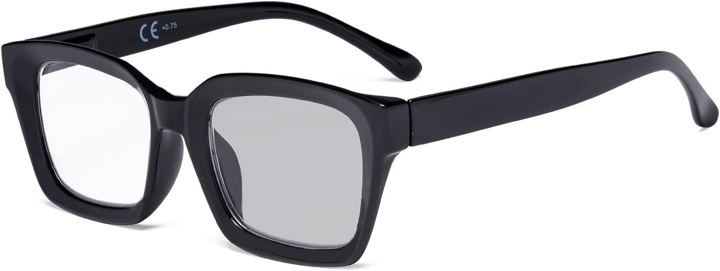 Eyekepper Gafas de lectura fotocrómicas de transición para mujer, color negro +1.25