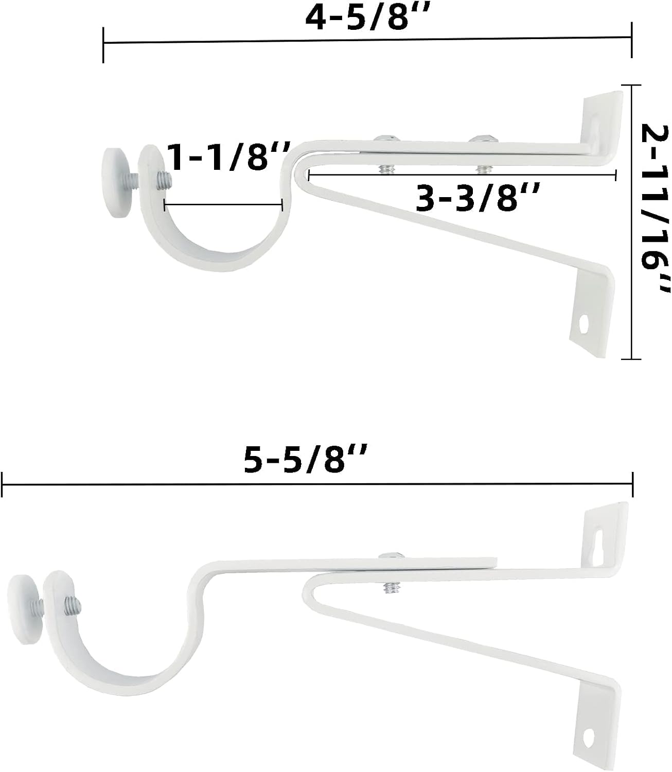 Soportes de barra de cortina ajustables, se adaptan a barras de hasta 1 pulgada, 1-18 pulgadas, soporte extensible para barra de cortina resistente
