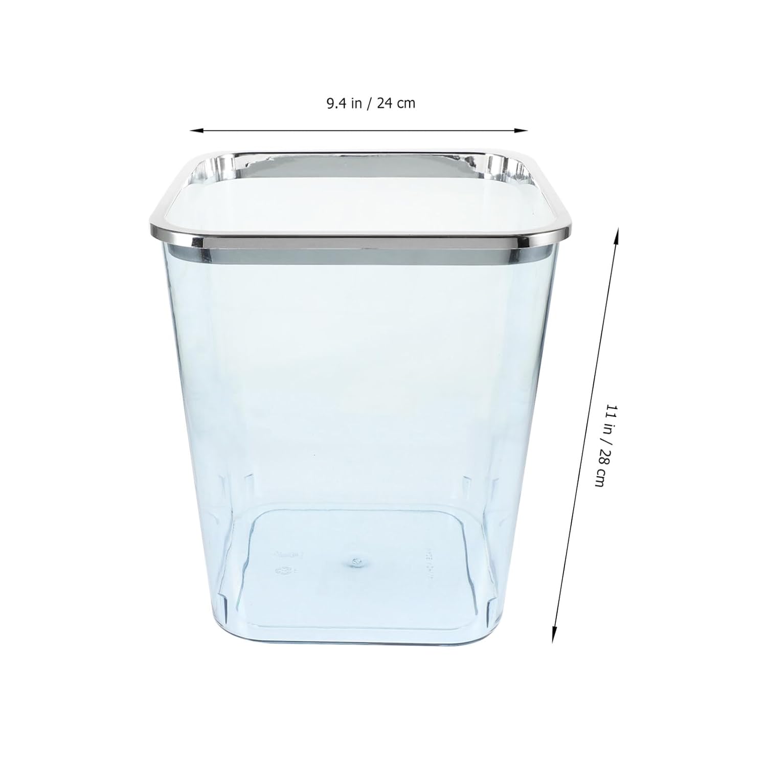 STOBOK Cubo de basura cuadrado transparente grande para basura, contenedor decorativo de 1.5 litros para el hogar, oficina, baño, dormitorio, cocina