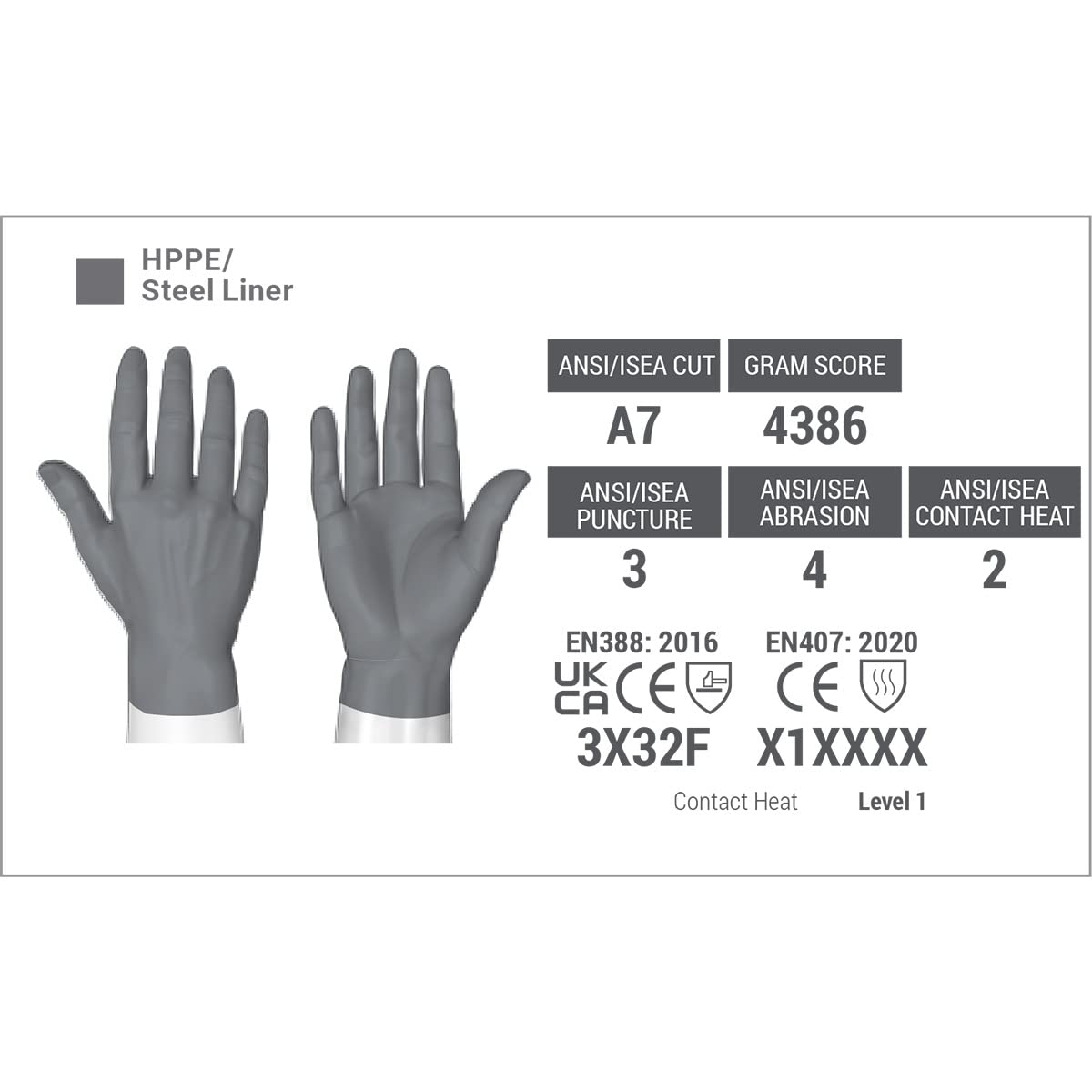 HexArmor Chrome SLT  Series 4066 – Guantes de trabajo de cuero resistentes a cortes y calor, talla L