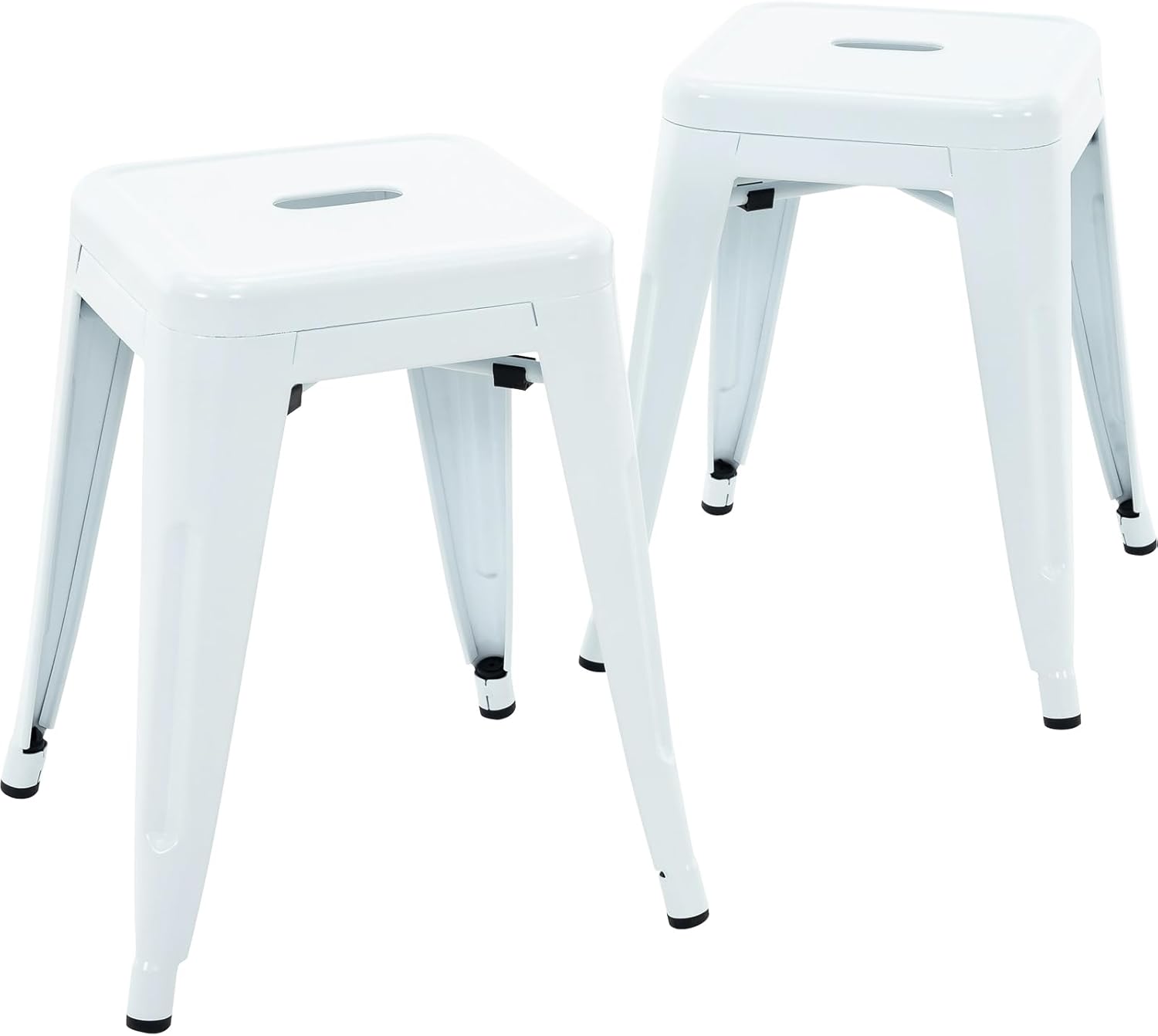Brage Living Juego de 2 taburetes industriales de metal de 18 pulgadas, taburetes apilables para aula, sillas de comedor de metal sin espalda para