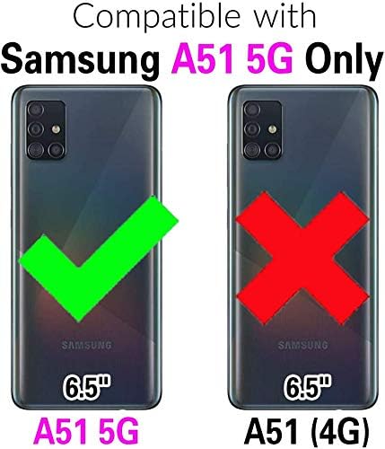 Asuwish Funda de teléfono para Samsung Galaxy A51 5GA 51 5G UW Verizon con protector de pantalla de vidrio templado y soporte para tarjetas,