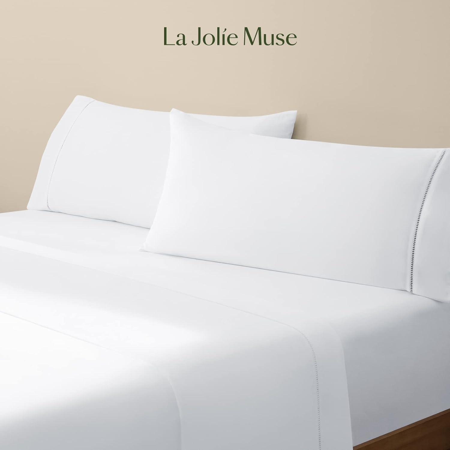 LA JOLIE MUSE Juego de sábanas tamaño individual, 100% algodón peinado, ropa de cama transpirable extrasuave con bolsillo profundo de 15 pulgadas, 3