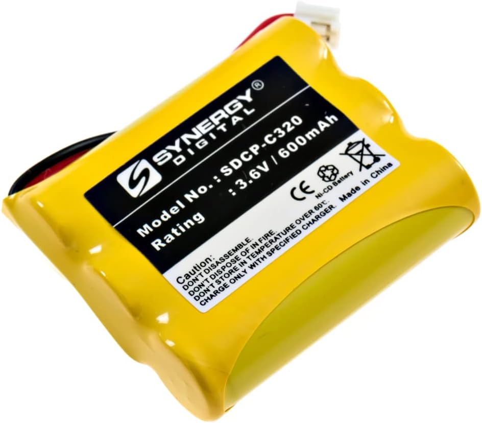 Synergy Digital Baterías inalámbricas para teléfono, compatibles con AT&T-Lucent 3301, (NI-CD, 3.6V, 600 mAh), repuesto para batería GP GP60AAS3BMJ,
