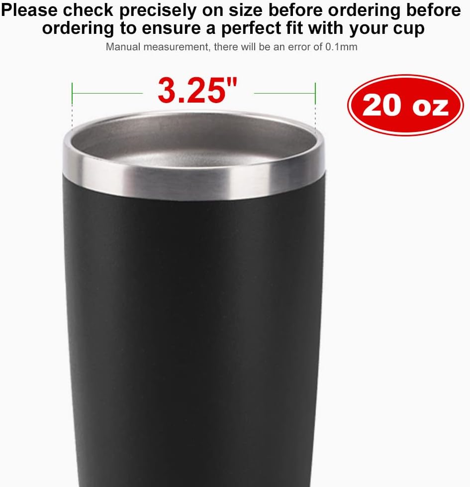 koodee Tapas de vaso de 20 onzas, se adaptan a YETI Rambler de 20 onzas, Old Style Rtic y más, paquete de 2 tapas a prueba de derrames, cubiertas